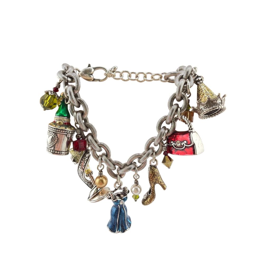 Vintage Brighton "Celebration"New Year's Party Enamel and Sparkle Charm Bracelet